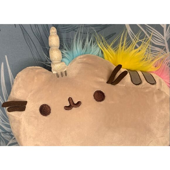 2 PUSHEEN GUND Plush Rainbow UNICORN & BIRTHDAY CAT stuffed animal LOT - Picture 5 of 11